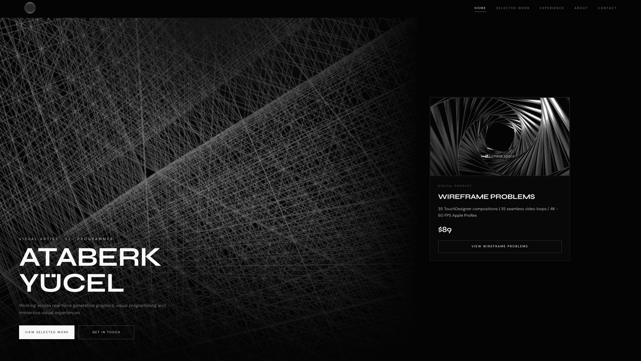 Ataberk Visuals portfolio website preview